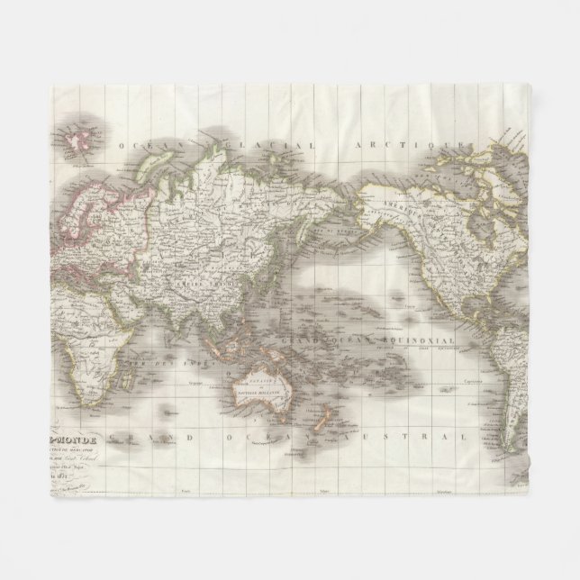 Mappemonde - Kugelkarte Fleecedecke (Vorderseite (Horizontal))