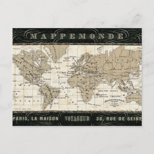 Mappemonde Postkarte (Vorderseite)