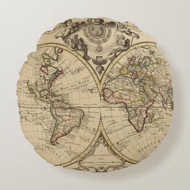 Mappemonde Rundes Kissen (Vorderseite)
