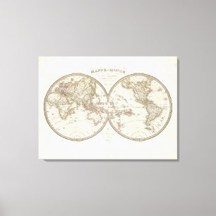 Mappemonde - Weltkarte Leinwanddruck