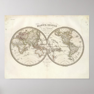 Mappemonde - Weltkarte Poster