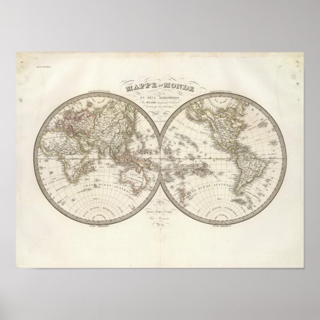 Mappemonde - Weltkarte Poster (Vorne)