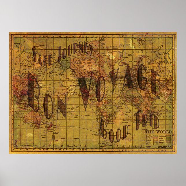 Mapping meiner Reisen Poster (Vorne)