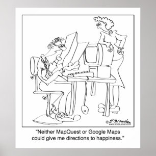 Mapquest Richtungen zum Glück Poster