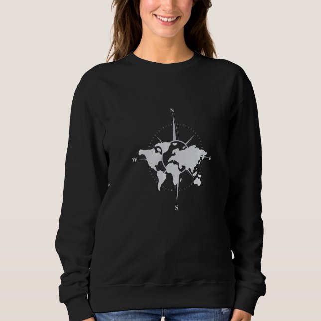 Maps directions compass world   sweatshirt (Vorderseite)