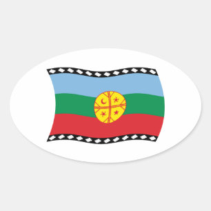Mapuche-Flaggen-Aufkleber Ovaler Aufkleber