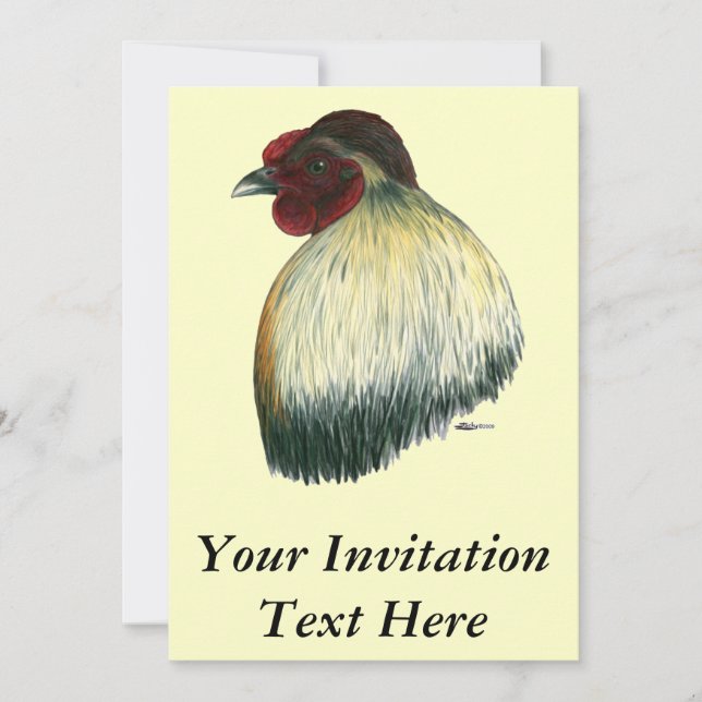 Mapuche Huastec Rooster Einladung (Vorderseite)
