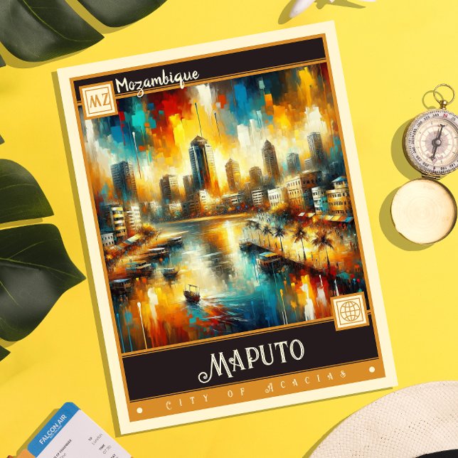 Maputo, Mosambik | Vintage Malerei Postkarte (Von Creator hochgeladen)