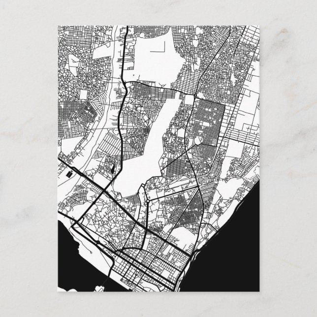 Maputo Mozambique City Map Postkarte (Vorderseite)