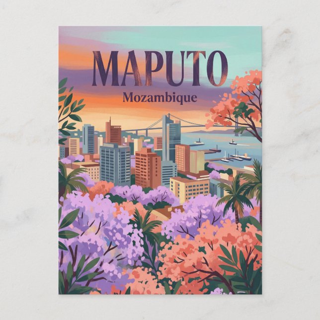 Maputo Skyline Mosambik Postkarte (Vorderseite)
