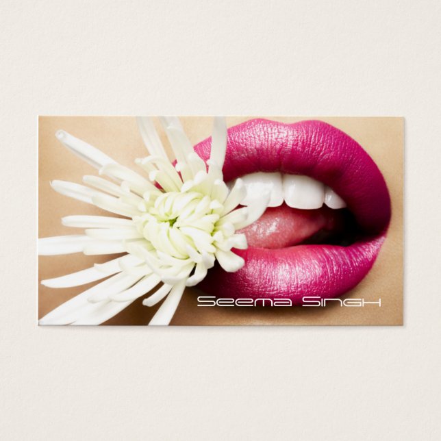 Maquillage Artiste cosmétique lèvres fleurs blanch (Devant)