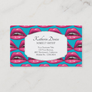 Maquillage Artiste Pop Art Rose Lips Carte de visi