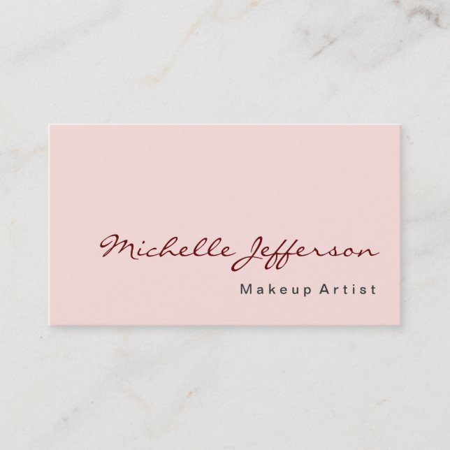 Maquillage Artiste Script Rose bruyant Carte de vi (Devant)
