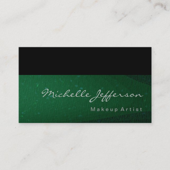 Maquillage Artiste Vert Noir Carte de visite stand (Devant)