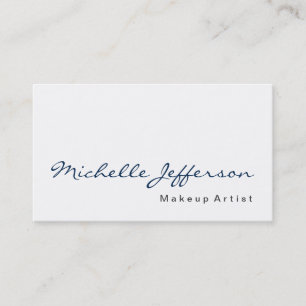 Maquillage bleu Calligraphie Artiste Carte de visi