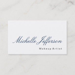 Maquillage bleu Calligraphie Artiste Carte de visi