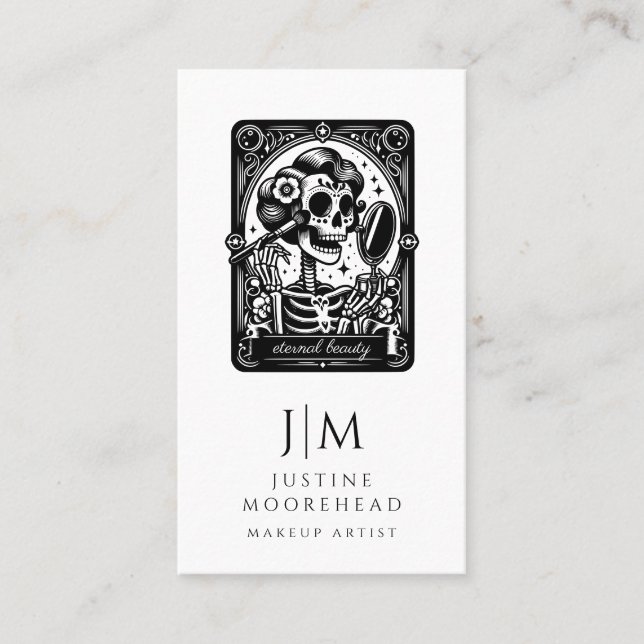 Maquillage de Tarot Artiste Squelette Carte de vis (Devant)