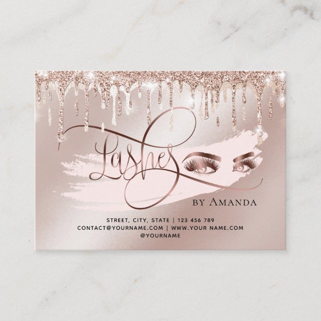 Maquillage Eyebrow Eyes Lash Gold Drivers Carte de (Devant)