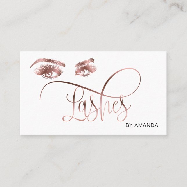 Maquillage Eyebrow Eyes Lashes Rose Carte de visit (Devant)