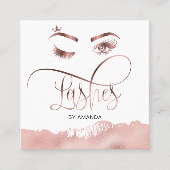 Maquillage Eyebrow Eyes Lashes Rose Carte de visit (Devant)