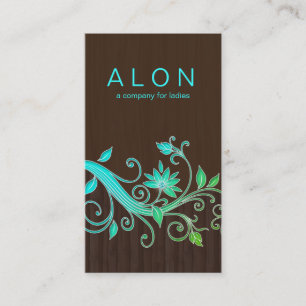 Maquilleur T bleu de fleur de cartes de visite de