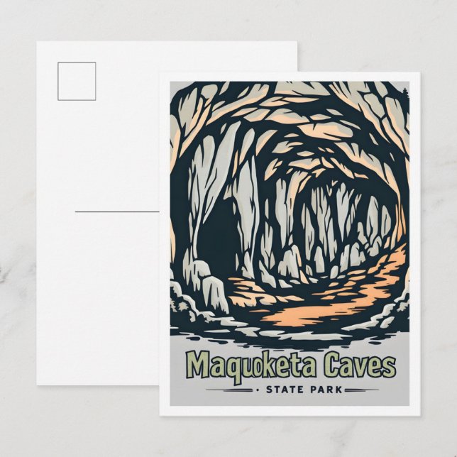 Maquoketa Caves Staat Park Iowa USA Travel Postkarte (Vorne/Hinten)