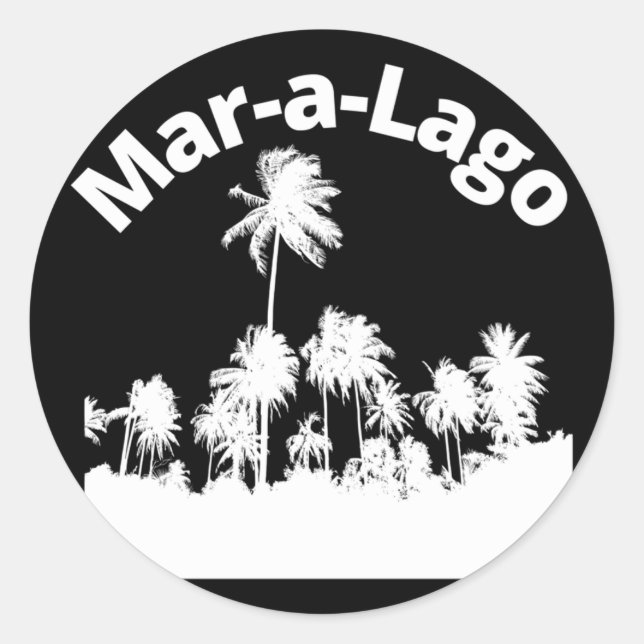 Mar-A-Lago Florida Palmen Runder Aufkleber (Vorderseite)