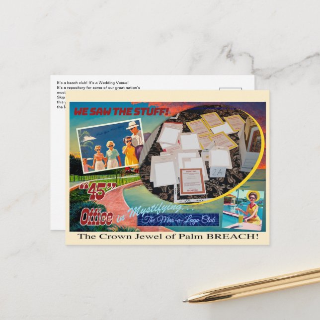 Mar-a-Lago TOP SECRET Post Card Postkarte (Vorderseite/Rückseite Beispiel)