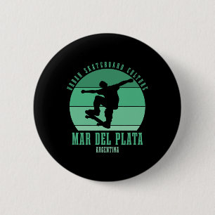 Mar Del Plata Argentinien Skateboarder Urne Skateb Button