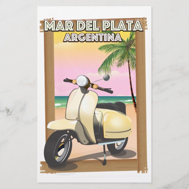 Mar del Plata Strandposter Briefpapier (Vorderseite)