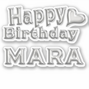 Mara Happy Birthday silver Aufkleber Sticker