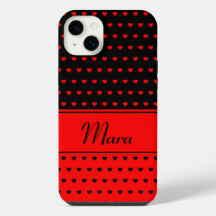 Mara - Namensvorlage, stilvolle rote und schwarze iPhone 14 Plus Hülle