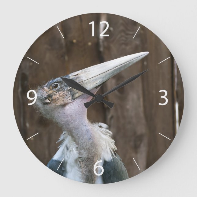 Marabou Stork Große Wanduhr (Vorderseite)