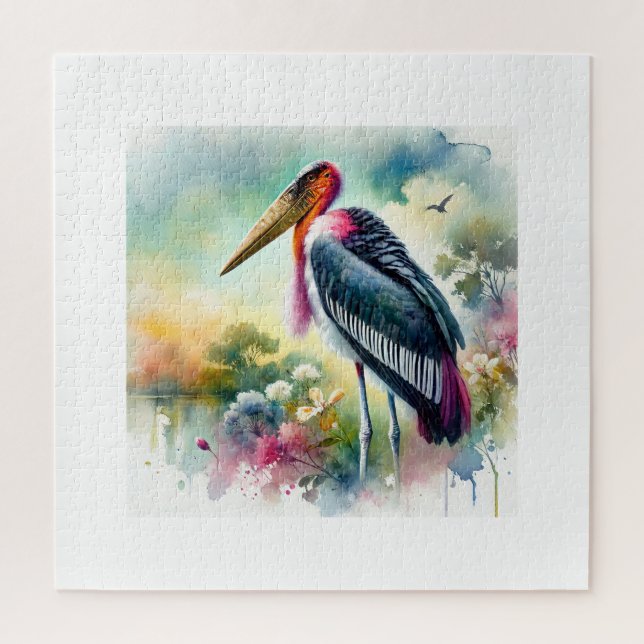 Marabou stork in the wild 180924AREF130 - Watercol (Vertikal)