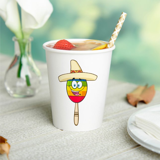 Maraca mit Sombrero Bunte Fiesta Pappbecher (Von Creator hochgeladen)