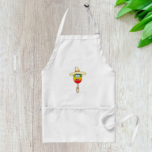 Maraca mit Sombrero Bunte Fiesta Schürze
