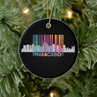 Maracaibo City Barcode Art Latin Pride Keramik Ornament
