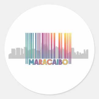 Maracaibo City Barcode Art Latin Pride Runder Aufkleber