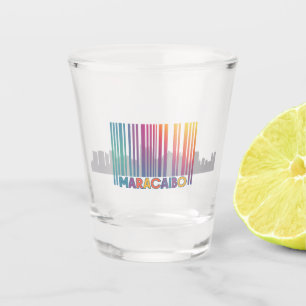 Maracaibo City Barcode Art Latin Pride Schnapsglas