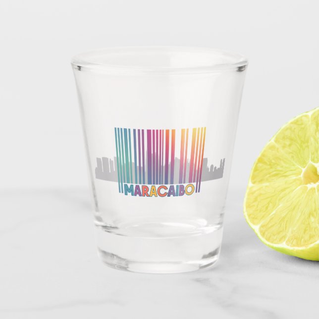Maracaibo City Barcode Art Latin Pride Schnapsglas (Vorderseite)