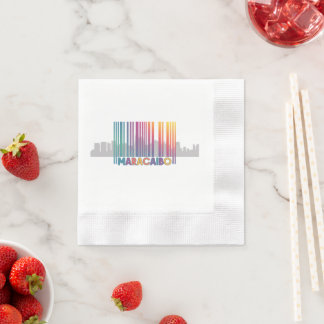 Maracaibo City Barcode Art Latin Pride Serviette