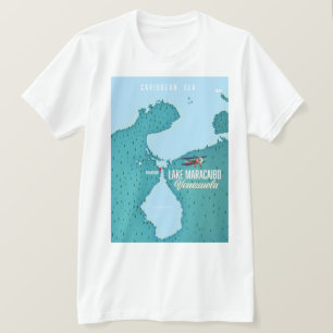 Maracaibo-See, Venezuela Karten-Navigation. T-Shirt