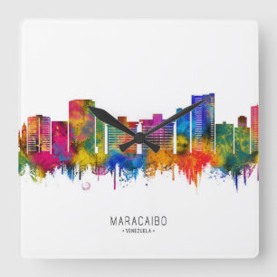Maracaibo Venezuela Skyline Quadratische Wanduhr