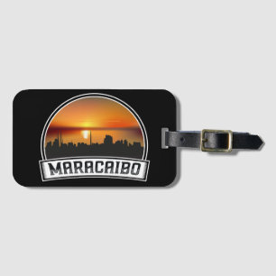 Maracaibo Venezuela Skyline Sonnenuntergang Vintag Gepäckanhänger