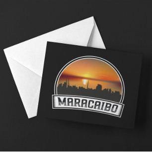 Maracaibo Venezuela Skyline Sonnenuntergang Vintag Postkarte