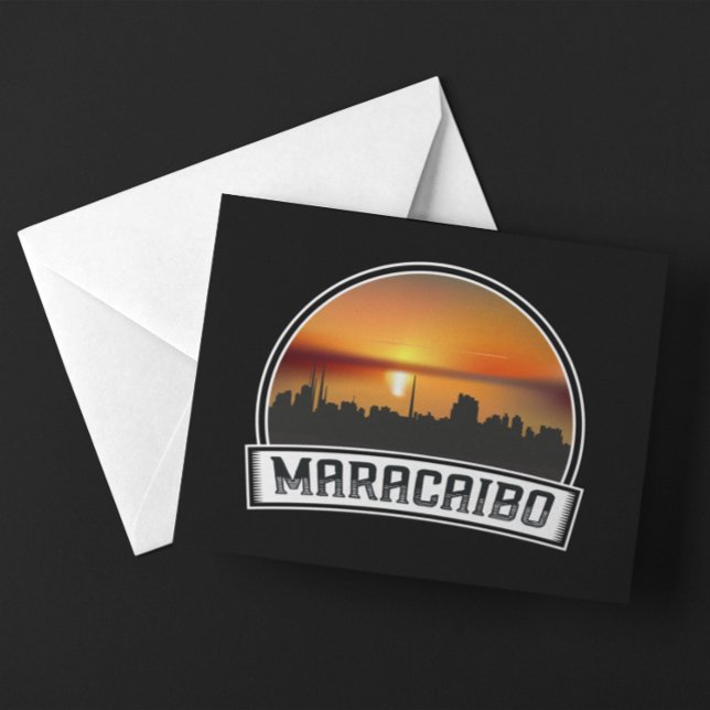 Maracaibo Venezuela Skyline Sunset Vintage Travel Postkarte (Maracaibo Venezuela Skyline Sunset Vintage Travel Postcard)