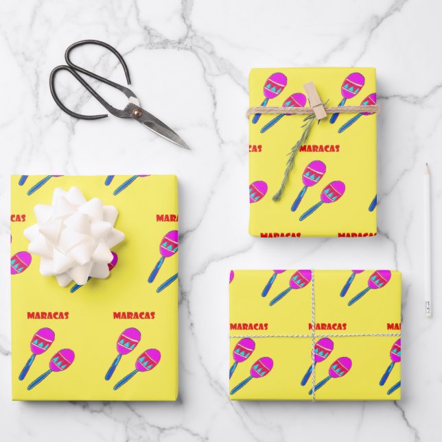 Maracas' Geschenkpapier Set (Vorderseite)