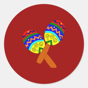 Maracas Runder Aufkleber
