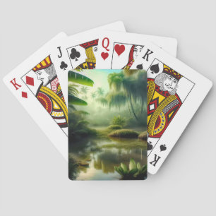 Marais tropical sur cartes de jeu