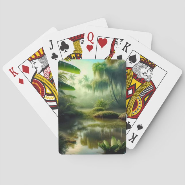 Marais tropical sur cartes de jeu (dos)